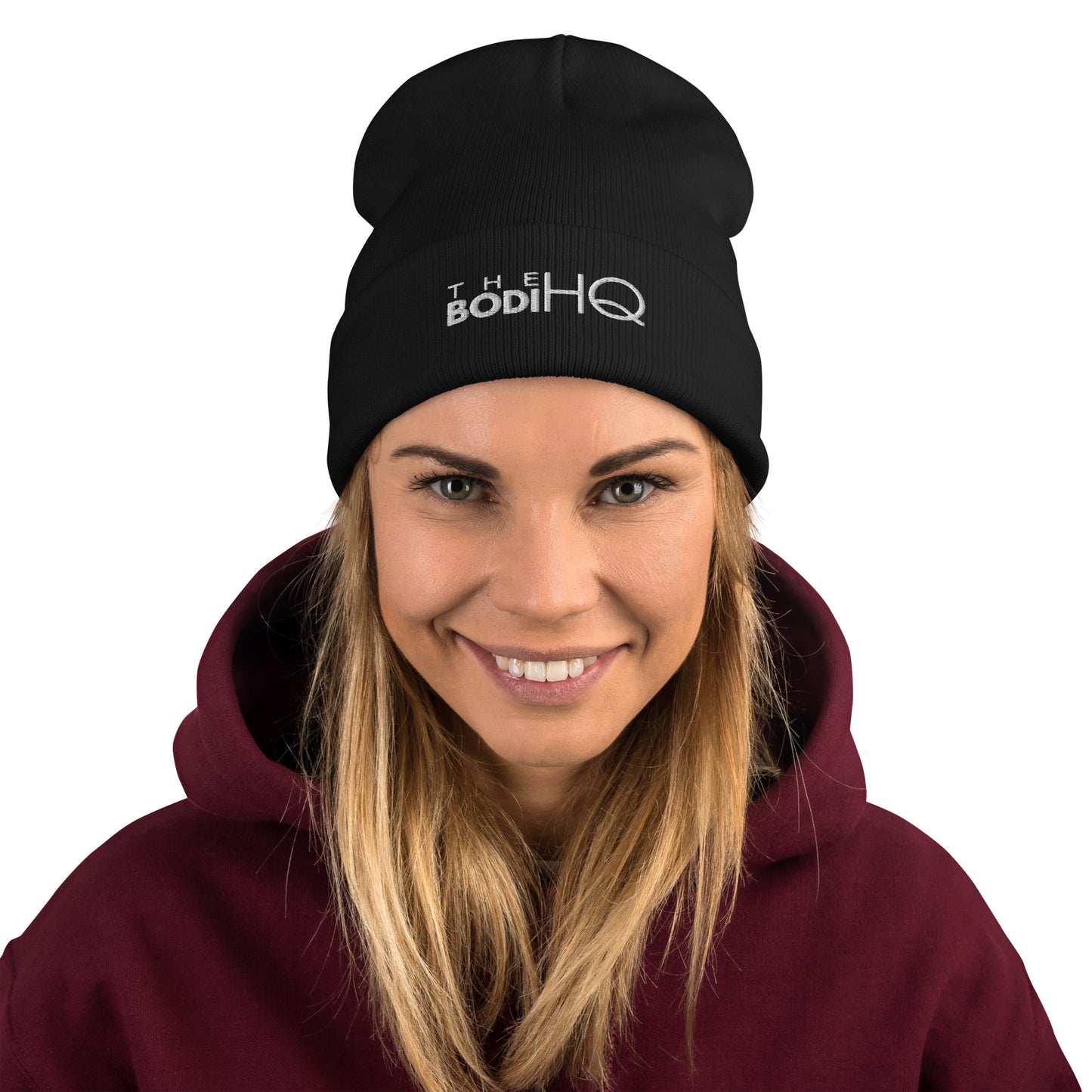 Bodi Black Embroidered Beanie