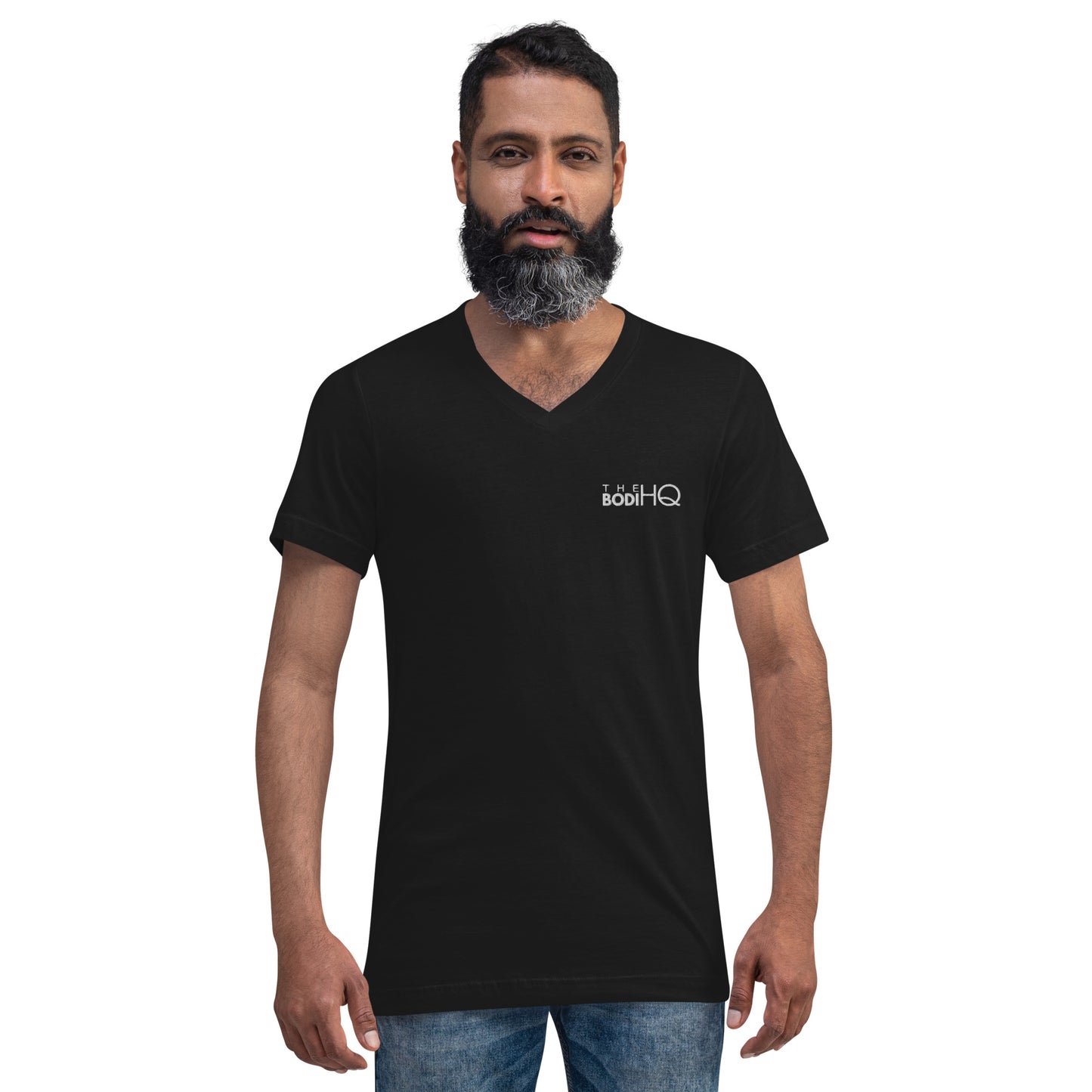 Bodi Black Unisex Short Sleeve V-Neck T-Shirt
