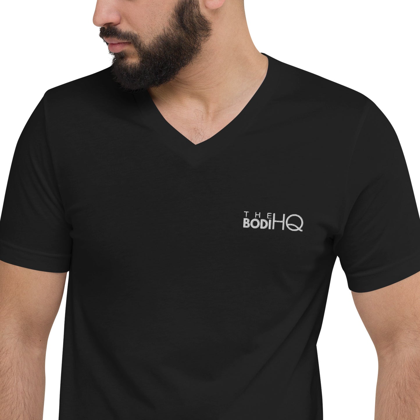 Bodi Black Unisex Short Sleeve V-Neck T-Shirt