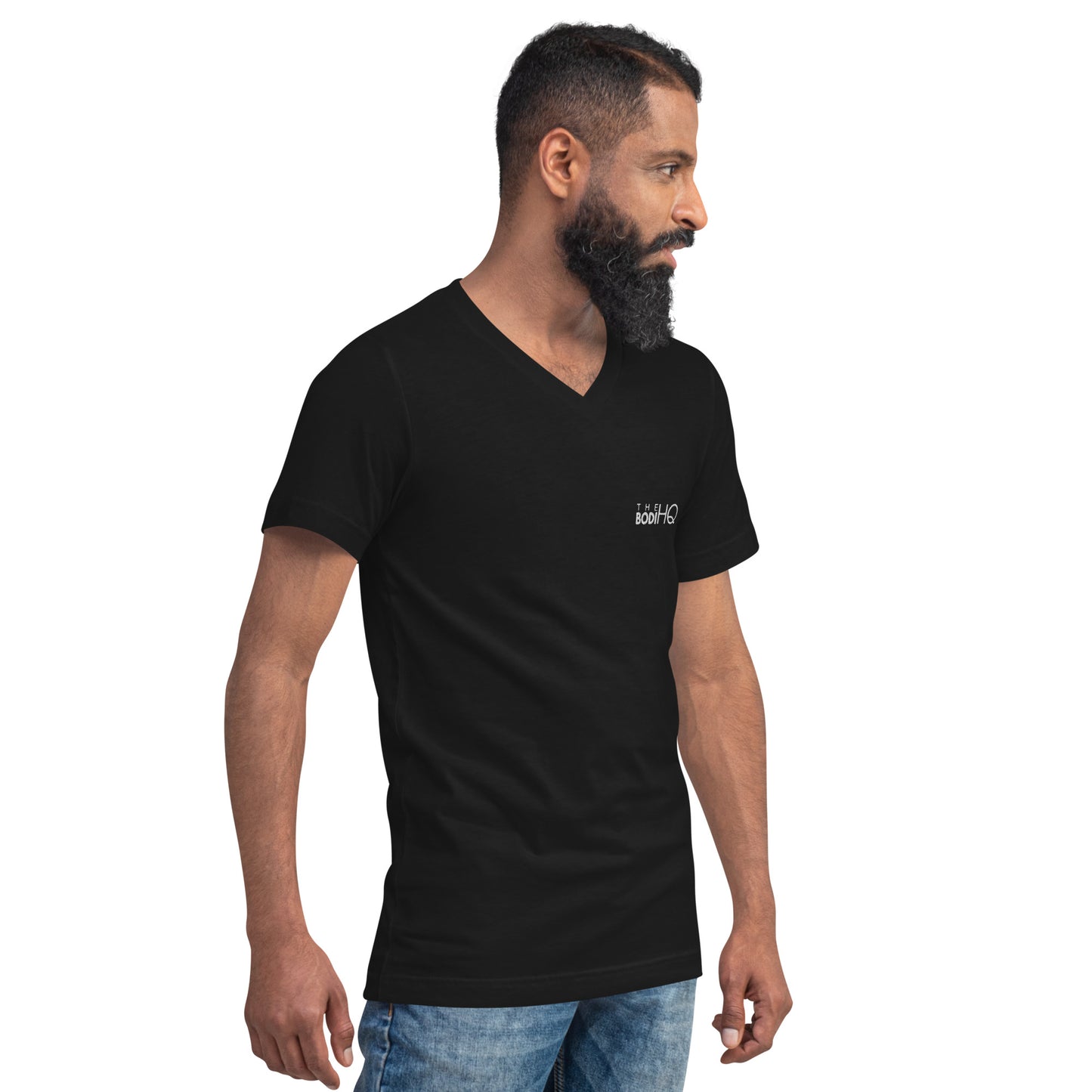Bodi Black Unisex Short Sleeve V-Neck T-Shirt
